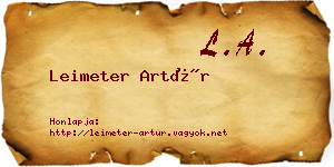 Leimeter Artúr névjegykártya